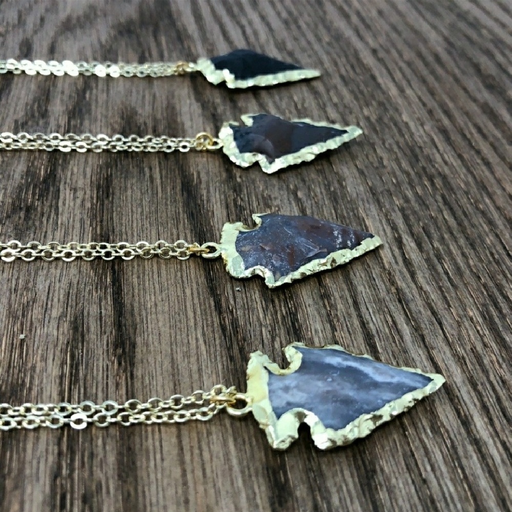 Slate Stone Arrowhead Necklace